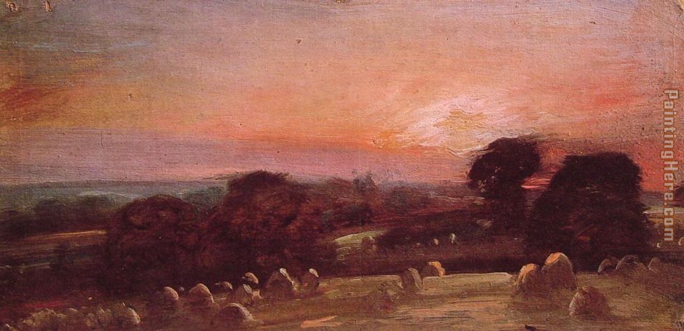 John Constable A Hayfield at East Bergholt